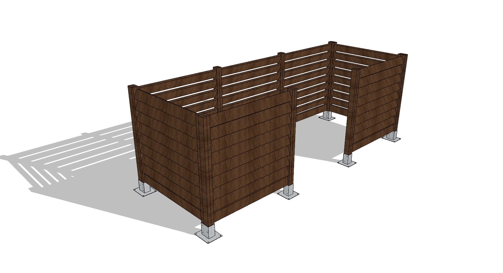 Cerramiento Contenedores Plastico Reciclado Modelo Montsec - Forma 2 - Your Plastics